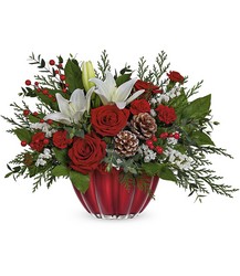 Vibrant Christmas Centerpiece Cottage Florist Lakeland Fl 33813 Premium Flowers lakeland